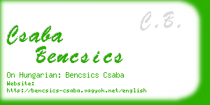 csaba bencsics business card